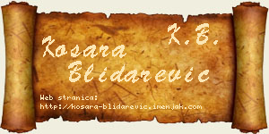 Kosara Blidarević vizit kartica